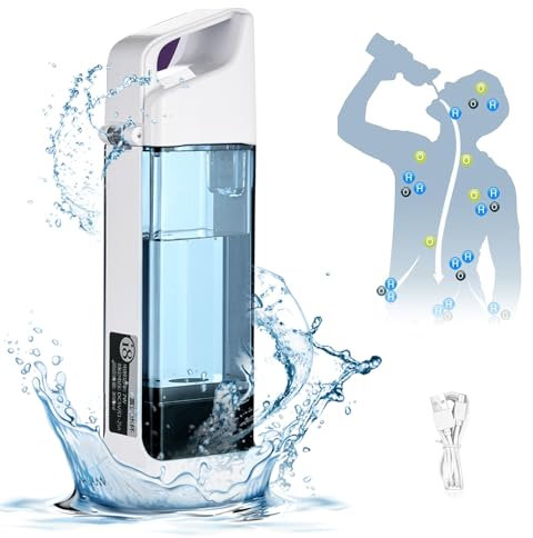 Generador de Botella de Agua de Hidrógeno 300 ML Portátil Ionizador Rico con Tecnología SPE y PEM, Hasta 1500-3000 PPB, Botella de Agua Hidrógeno, Taza de Agua de Hidrógeno Para Viajes en Casa