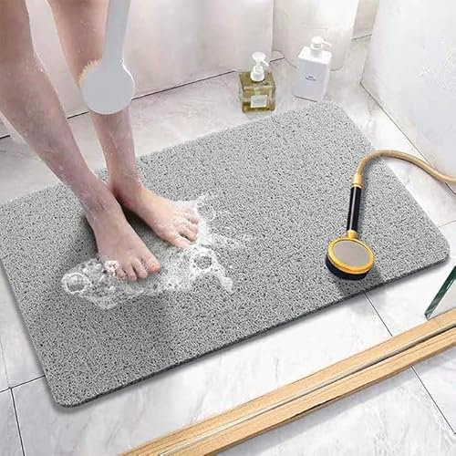 Luffa Badematte, Duschmatte rutschfest, Weich Komfort Duschmatten Badewannenmatte- Duscheinlage rutschfest - Familien, Kinder & Senioren (40 x 80 cm, Grau)