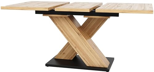 I0I&I0I Ausziehbarer Esstisch Teleskoptisch (119-158,5×80cm), Platzsparender Küchentisch, Modernes Design in Holzoptik, MDF-Tischplatte, Stabil und Langlebig, Mit Einlegeplatten Verstellbar (Stil 2)