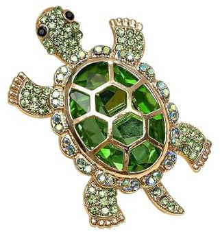 Broche Tortue Mignonne En Cristal Strass Épingle à Revers Animaux Marins Accessoire Élégant Pour Robe Chapeau Sac Cadeau Pour Femme Soeurs Amis Style Quotidien Ou Dating Charme Bijoux
