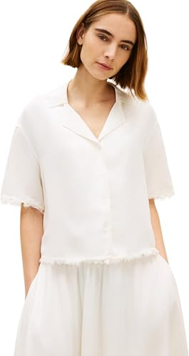 Tommy Hilfiger Damen Frayed Vis/Linen Ss Shirt Ww0ww48924 S/S Shirt (1er Pack)