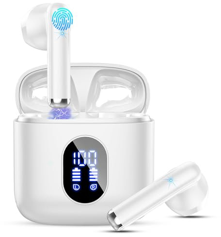 Kopfhörer Kabellos Bluetooth 5.4, Bluetooth Kopfhörer In Ear 2025 Kabellose Kopfhörer mit ENC Noise Cancelling Mic, USB-C Wireless Earbuds 30Std Tiefer Bass Ohrhörer, IP7 Wasserdicht/LED-Anzeige