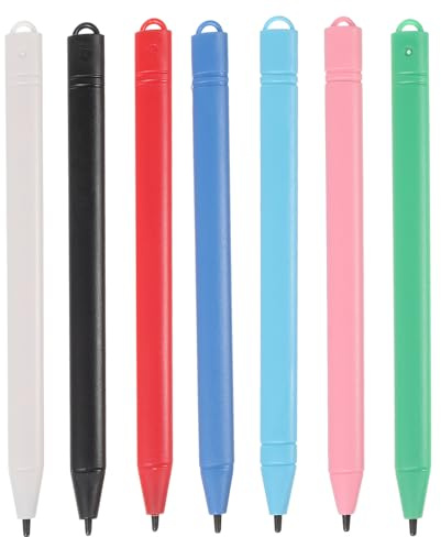 Ersatzstift für LCD Schreibtabletts aus ABS Kunststoff | Farbiges 7 Stück-paket, Integrierte Aufhängeöse, für Zuhause und Klassenzimmer Zufällige Farbe