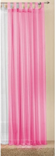 Schlaufenschal Gardine Uni transparent Voile, 175x140, Rosa, 61175