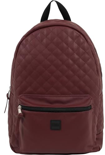 Urban Classics Diamond Quilt Leather Imitation Backpack Rucksack, 45 cm, 22 L, Burgundy