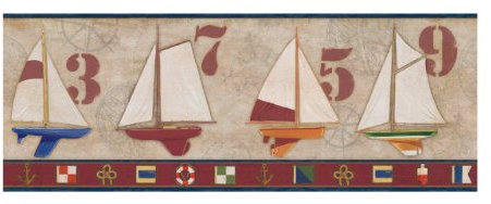 York Wallcoverings BG1653BD Racing Yacht Border
