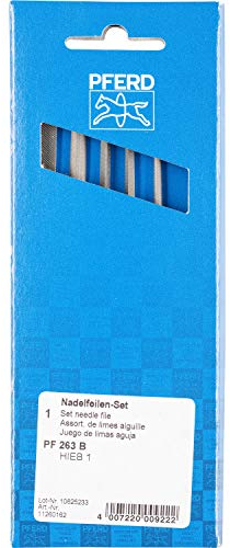 Pferd Juego de 6 Limas de Aguja de Diferentes Formas, Longitud 160 millimeters, Corte Suizo 1, en Caja de Cartón Pf 263