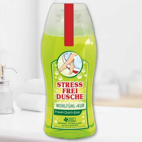 Spaß Duschbad Duschgel Shampoo - Stressfrei Dusche - Wohlfühl Kur | Geschenk für Frauen Geburtstagsgeschenk | Spaßmedizin Humorapotheke Scherzartikel Spaß