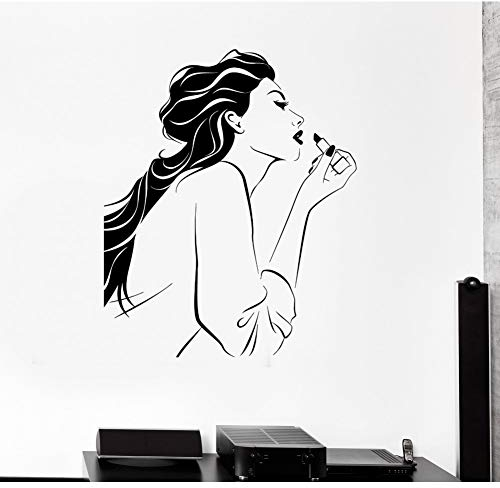 JWJQTLD Wandaufkleber,Schönheit Reiben Lippenstift Girl Dekorative Wand Aufkleber Geschnitzten Wandaufklebern, Wohnzimmer Schlafzimmer Tv Hintergrund Wand Und Anderen Glatten Wänden