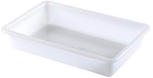 COM-FORT HOUSE | Bandeja de Plástico | Barreño de Plástico Rectangular | Bandeja de Almacenamiento | Color Blanco | Tamaño 5: 370x240x75 | Pack de 6 Unidades