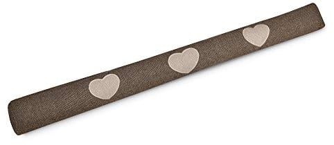Beautissu Paraspifferi Imbottito per Porta e finestra Tuuli Hr L120xP8xA8 cm in Poliestere - paraspiffero Universale porte e finestre - paravento sottoporta Isolante - Contro Il Freddo - Marrone