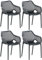 CLP XL-Bistrostühle Air I Stapelstühle Air Aus Kunststoff Mit 44 cm Sitzhöhe I Outdoor-Stühle Mit Wabenmuster, Farbe:dunkelgrau