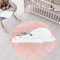 carpet city Tappeto per cameretta dei bambini, motivo animali, rosa, 160 cm, rotondo, a pelo corto, con cappello a pelo corto, morbido pile