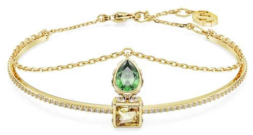 Swarovski Stilla Armreif, Vergoldetes Damenarmband mit Filigraner Kette und Strahlenden Swarovski Kristallen