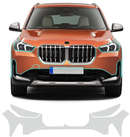 FDAIUN PPF Lackschutzfolie für BMW X1 IX1 U11 2023 2024 TPU Schutzfolie Transparent Schutzfolie Auto Frontstoßstangen+Scheinwerfer Zubehör 4Stücks