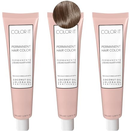 COLOR.IT by BM - Permanente Haarfarbe in Salonqualität, 3x 100ml (7.3 Mittelblond Gold, 3er Pack)