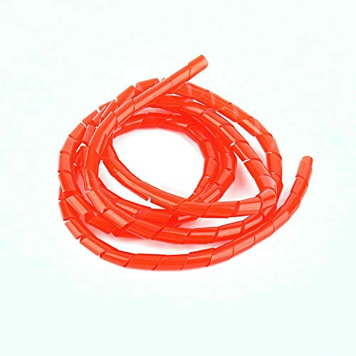 EVTSCAN 5m Red Spiral Cable Wrap, Kabel Organizer, Flexible, Protective, Leicht zu anpassen, für Home Office-, PC-, TV- und Kinosysteme