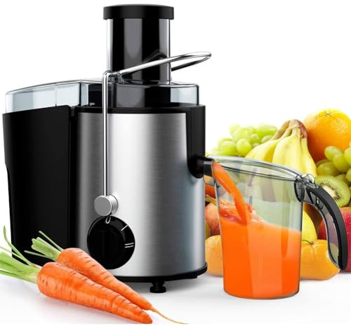 Extracteur de jus de canne à sucre, extracteur de jus à mastication lente, trémie de 65 mm de large pour fruits et légumes entiers (B)
