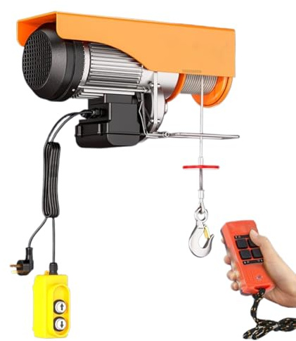 YIGECHENXIN Micro palan électrique, palan de Garage Portable 220 V avec télécommande sans Fil 12 m/Min Dissipation Thermique à Grande Vitesse Convient aux Chantiers de Construction