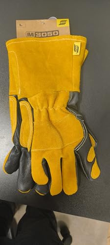ESAB M3050 Schweißhandschuhe – Hitzebeständige Lederhandschuhe für MIG WIG MMA – Strapazierfähig mit Kevlar-Nähten, Größen M/L/XL/XXL (L(9))