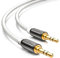 deleyCON 1m Jack Cable 3,5mm Cable AUX Cable de Audio Estéreo Jack Plug Recto para PC Portátil Teléfono Celular Smartphone Tablet Car HiFi Receptor - Blanco