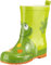 MaxiMo Kindergummistiefel, Babygummistiefel, Naturgummi, Futter 40% CO, aragrün mit Motiv Frosch, jeder Stiefel ein Unikat