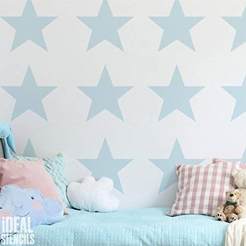Ideal Stencils Stern Kinderzimmer Wand Schablone | Kinderzimmer Home Wand Dekorieren Kunst & Handwerk Schablone | Farbe Wände Stoffe & Möbel | 190 Mylar Wiederverwendbare Schablone