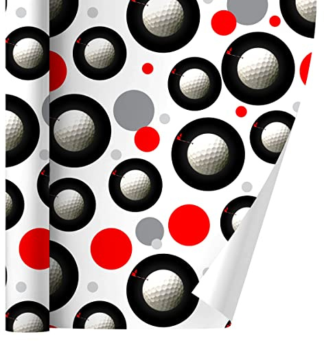 GRAPHICS & MORE Golf Ball Moon Flag Golfing Gift Wrap Wrapping Paper Roll