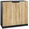 Vladon Sideboard Logan, Made in Germany, Kommode mit 2 Türen, Schwarz matt/Eiche Natur (82 x 78 x 37 cm)