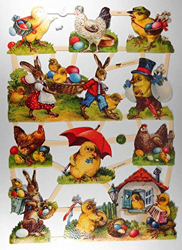 Glanzbilder EF 7421 Ostern Osterhase Ei Hase Küken Huhn Osterei Posiebilder Deko GWI 643