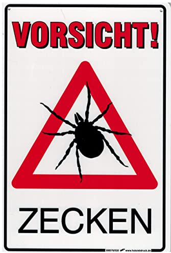 PST-Schild - VORSICHT ZECKEN - 308579/20 - Gr. ca. 30 x 20 cm - Kunststoffschild