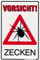 PST-Schild - VORSICHT ZECKEN - 308579/20 - Gr. ca. 30 x 20 cm - Kunststoffschild