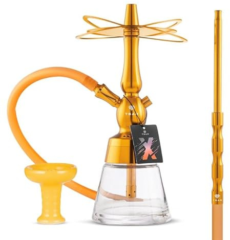 TSAR Chicha Molotov X Gold - Narguilé Complet 35cm avec Accessoires - Kit Complet en Aluminium et Verre