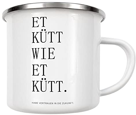 artboxONE Emaille Tasse Et kütt wie et kütt - Köln von AB1 Edition - Emaille Becher Typografie