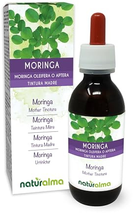 Moringa (Moringa oleifera o Moringa aptera) hojas Tintura Madre sin alcohol Naturalma - Extracto líquido gotas 120 ml - Complemento alimenticio - Vegano