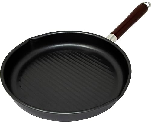 25CM Non Stick Fry PAN Grill Cooking Griddle BBQ Steak Cook Fish Wooden Handle