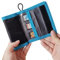 Camkix Memory Card Wallet - SD Kartenaufbewahrung - Schlank und faltbar mit transparenten Slots - Kann bis zu 15 SD-Karten tragen - Riemen mit Tether enthalten - (Schwarz/Blau)