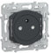 Schneider Electric - Ovalis - prise de courant 2P, T 16A affleurante, bornes auto, Anthracite - S340052