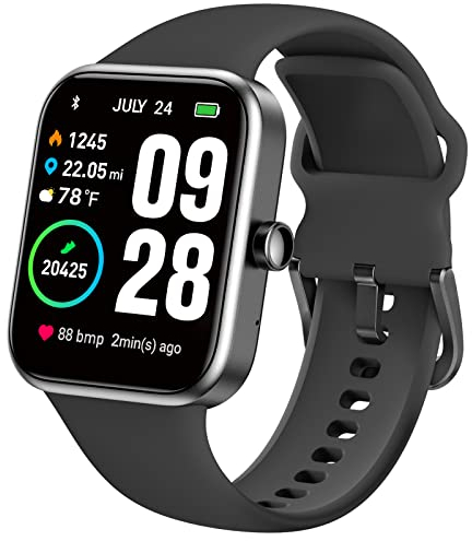TOZO S2 44mm Smart Watch Alexa Built-in Fitness Tracker with Heart Rate and Blood Oxygen Monitor, Sleep Monitor 5ATM Waterproof HD Touchscreen for Men Women Compatible with iPhone Android