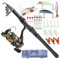 Lixada Angelrute und Rolle Combos, Full Fishing Tackle Kit, Carbon Fiber Telescopic Fishing Pole mit Spinning Reel Combo Kit Angelschnur Köder Haken Wirbel Set Angelzubehör mit Tackle Box