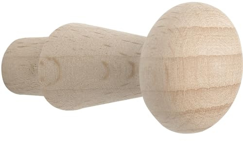 ALLES IM GRIFF Holz Kleiderhaken Horus - Wandhaken zum Einbohren ø 10x12mm - Garderobenhaken, Buche roh
