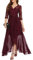Bboninedress Robe Femme Chic et Elegant de Soirée Cocktail Asymétrique pour Gala Anniversaire Mariage Dirty Dacing Cérémonie Mère de Mariée Col en V Burgundy M