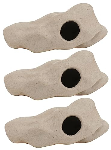 minkissy 3Pcs Ceramic Shrimp House fish hideaway ceramic hiding shelter aquarium cave mini Sukkulenten vase aquarium breeding cave ceramic rock fish tank cave decked pipeline animal ceramics