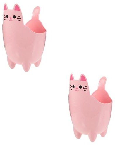 MAGICLULU 2 Piezas bote basura con forma gato taza lápiz bolígrafo papelera pequeña papelera mesa mini jarrones mini bote basura papelera para gatos papelera kawaii animal