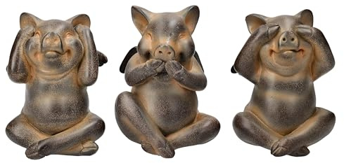 Schweine Figuren mit Flügeln 12 cm - Nichts Böses sehen hören Sagen, Fliegende Schweinchen