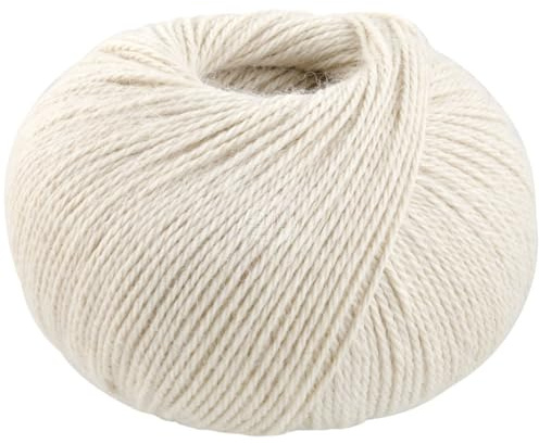 LANA GROSSA Natural Lama Fine | Feine Baby-Lama Fasern klassisch verzwirnt | Handstrickgarn aus 100% Lama (Baby) | 50g Wolle zum Stricken & Häkeln | 150m Garn FB109