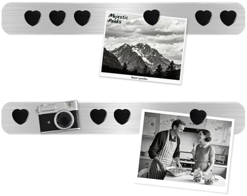 DUJEQM Magnettafel 2 Stück - Magnetwand & Pinnwand Magnetisch, Selbstklebende Magnetleiste, Magnetband Memotafel Metallband Memoboard mit 10 Schwarz Magnete für Büro, Fotos, Kalender & Namensschilder