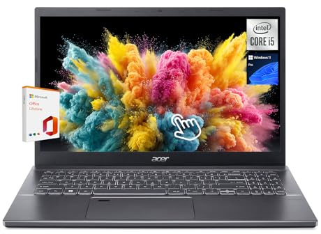 acer Aspire 5 : ordinateur portable tactile FHD de 15,6 po – Intel i5-13420H de 13e génération, 8 Go de RAM LPDDR5, SSD de 512 Go, Wi-Fi 6, avec bureau à vie, fin et léger, Windows 11 Pro