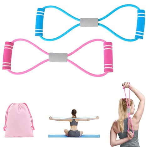 atnayo Figure 8 Resistance Band,Resistance Bands with Handle,Exercising Arms Chest Shoulders Trainer