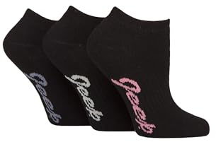 Jeep Women’s Bamboo Trainer Socks 3 Pack – Fully Cushioned, Breathable, Moisture-Wicking, Soft Feel, Smooth Toe Seams, Antibacterial, Ideal for Walking, UK Size 4–8 Black